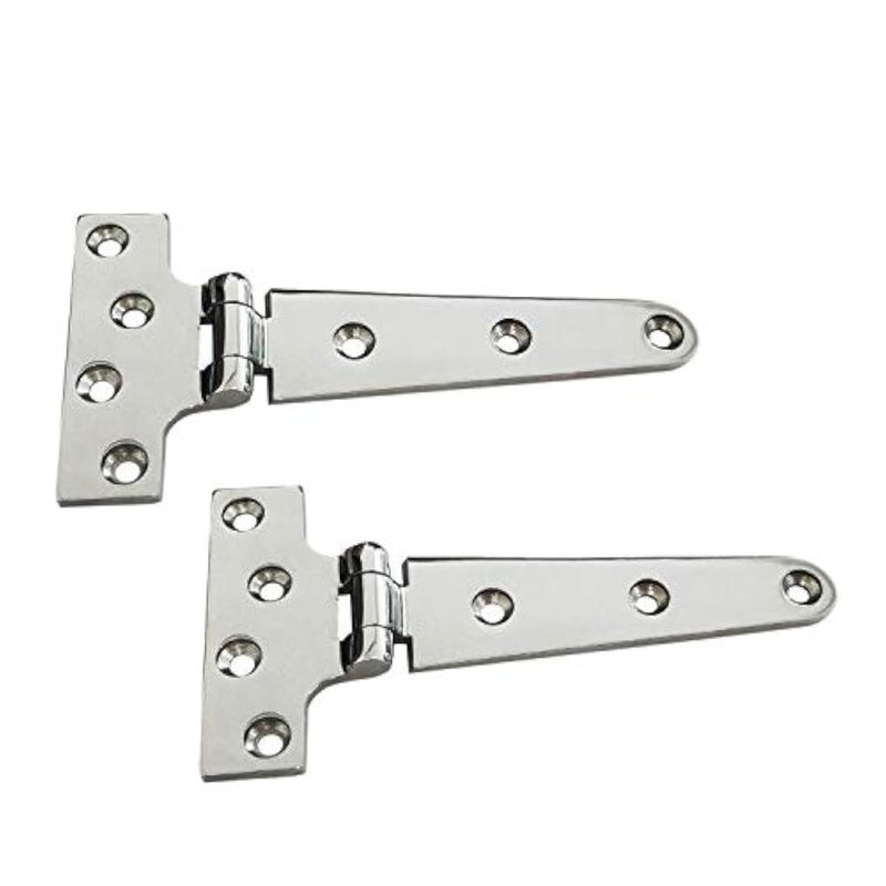 NRC&XRC Pair of 316 Stainless Steel Heavy Duty Marine Grade T Hinge 6"(L)*3"(W) Cast Strap Hinge - Image 1